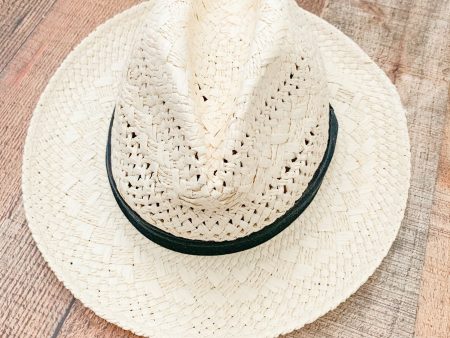 Macchia Di Ruggine Paper Straw Hat With Black Belt Online Hot Sale