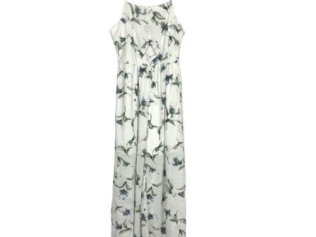 Doe & Rae White Floral Print Front Cutout Jumpsuit- Size S For Cheap