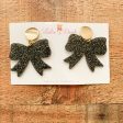 Dress For Cocktails by Leslie Dasch Black Sparkle Bow Earrings NWT For Cheap