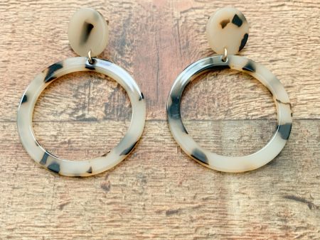 No Brand Light Brown Tortoise Hoop Earrings Discount