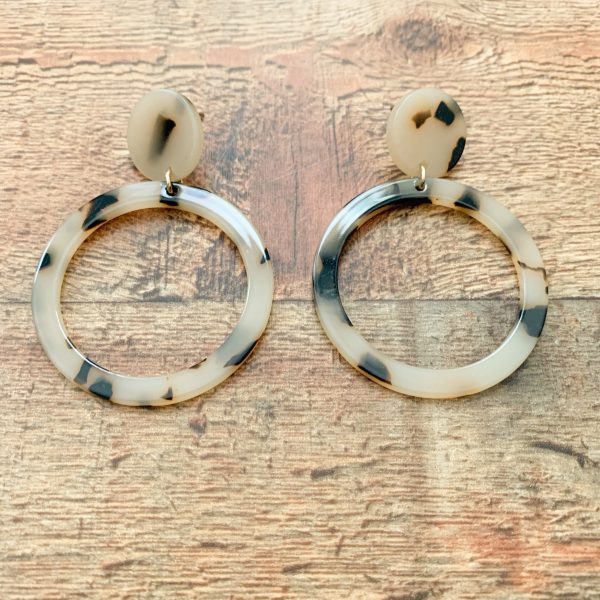 No Brand Light Brown Tortoise Hoop Earrings Discount