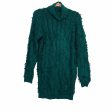 Lulus Green Turtle Neck Fray Sweater Dress- Size XS For Sale