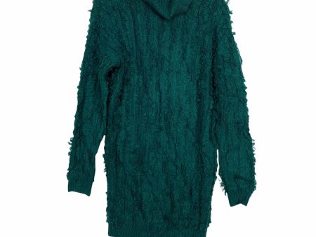 Lulus Green Turtle Neck Fray Sweater Dress- Size XS For Sale