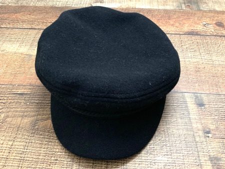 Asos Black Baker Boy Hat With Rope & Side Button Hot on Sale