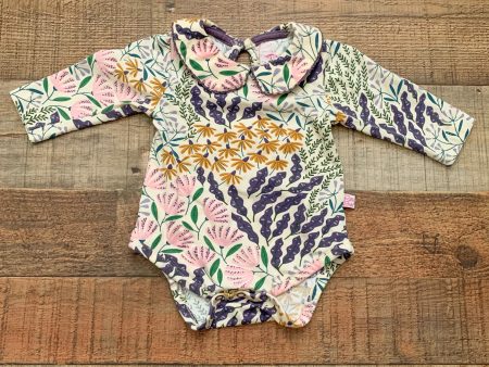 Ruffle Butts Floral Collared Onesie- Size 0-3M For Sale