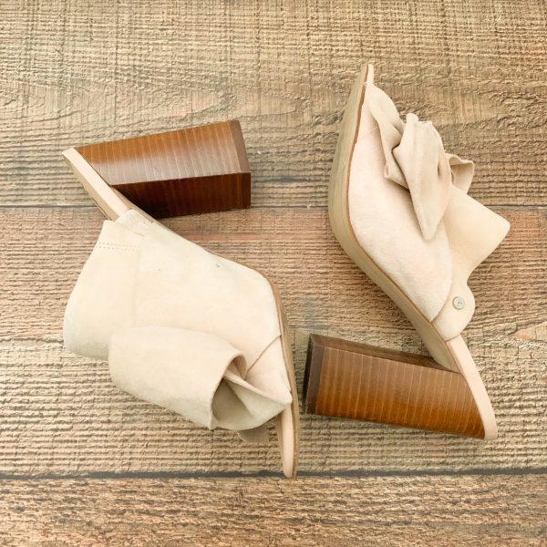 Sam Edelman Tan Suede Bow Slip On Block Heel Shoe- Size 6.5 (See Notes) Cheap