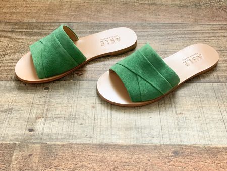 ABLE Green Suede Slip On Sandals NWOT- Size 6.5 For Sale