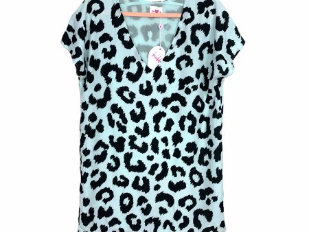 Buddy Love Light Blue Animal Print V Neck Shift Dress NWT- Size XS For Sale