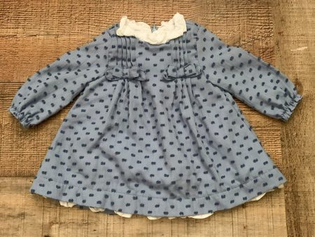 Mayoral Chambray Swiss Dot Detail Dress- Size 2-4M Supply