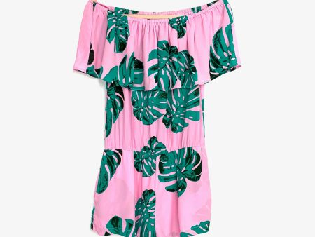 Buddy Love Pink Leaf Romper NWT- Size S For Cheap