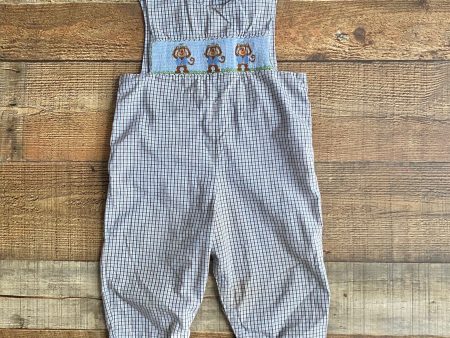 Anavini Hand Smocked Monkey Outfit- Size 2T (see notes) Hot on Sale