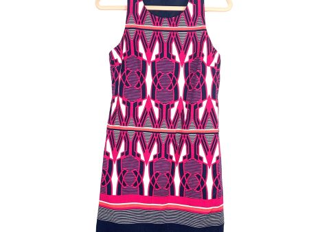 Crown & Ive Navy Pink White Orange Pattern Sleeveless Dress- Size 4 Sale