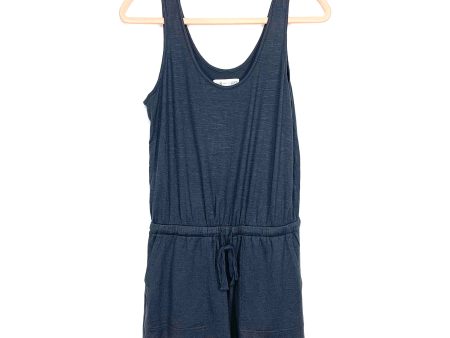 Lou & Grey For Loft Grey Drawstring Waist Romper- Size S Online