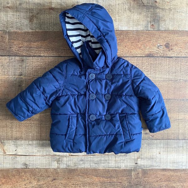 Baby Gap Navy Puffer Jacket- Size 18-24 M For Sale