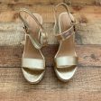 Bamboo Gold Espadrille Jute Wrap Metallic Woven Braid Platform Wedge Sandals- Size 6.5 Hot on Sale