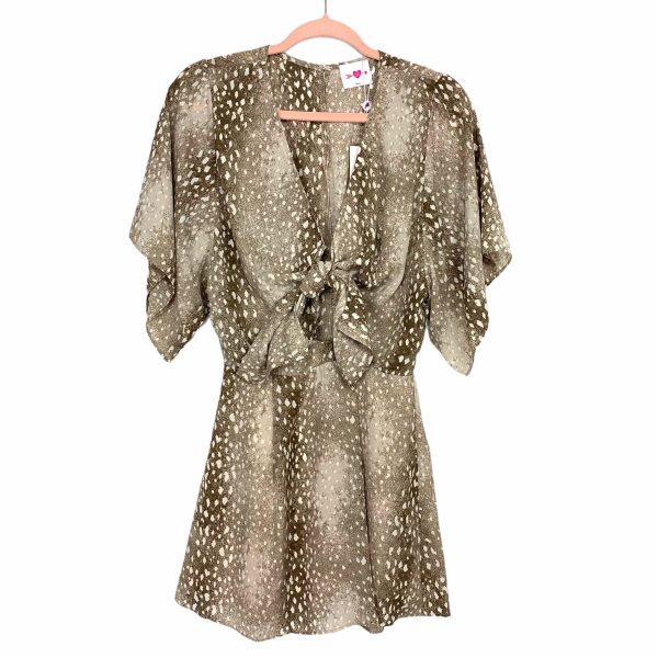 Buddy Love Bambi Connie Tie Front Elastic Waist Mini Dress NWT- Size XS on Sale