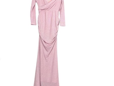 Pink Blush Maternity Pink Silver Sparkle Surplus Side Clinched Dress NWT- Size M Cheap