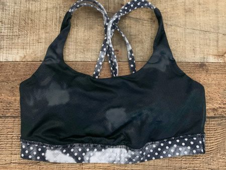 Lululemon Black Camo Polka Dot Criss Cross Back Padded Sports Bra- Size 6 Online Hot Sale