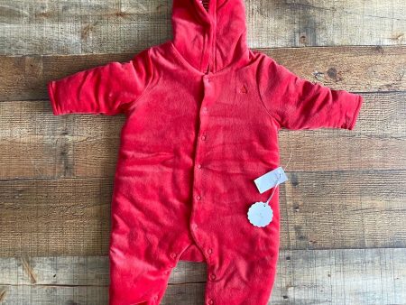 Baby Gap Red Velour One Piece with Hooded Ear Detail NWT- Size 6-12 M For Cheap