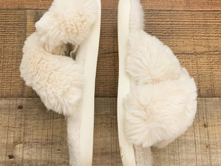 Halluci White Fur Slippers- Size 40 41 Online Sale