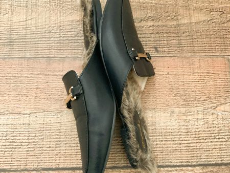 Quipd Black Fur Mules- Size 7.5 For Sale