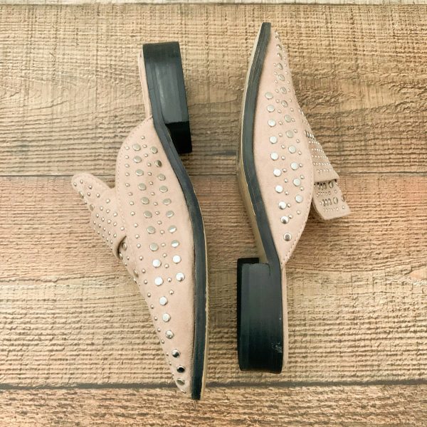 Beast Tan Silver Studded Mules- Size 6.5 Online Hot Sale