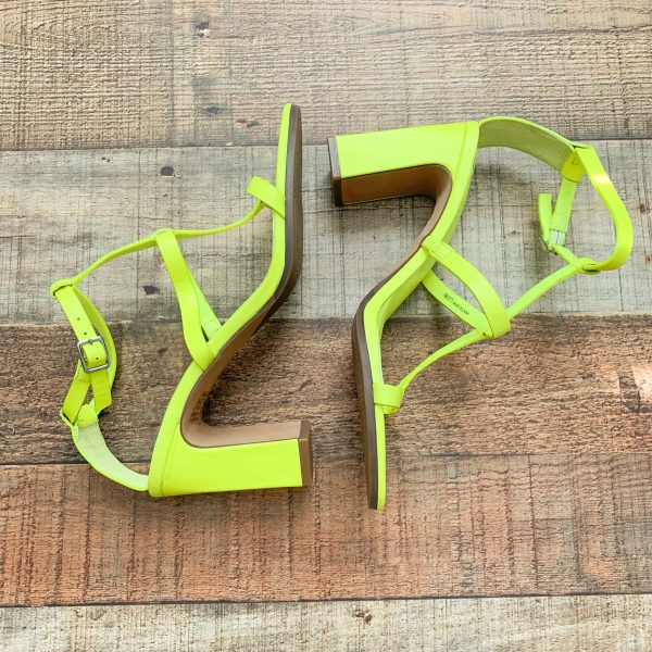 Vince Camuto Neon Green Ankle Strap Leather Heeled Sandals- Size 7 (see notes) Online now