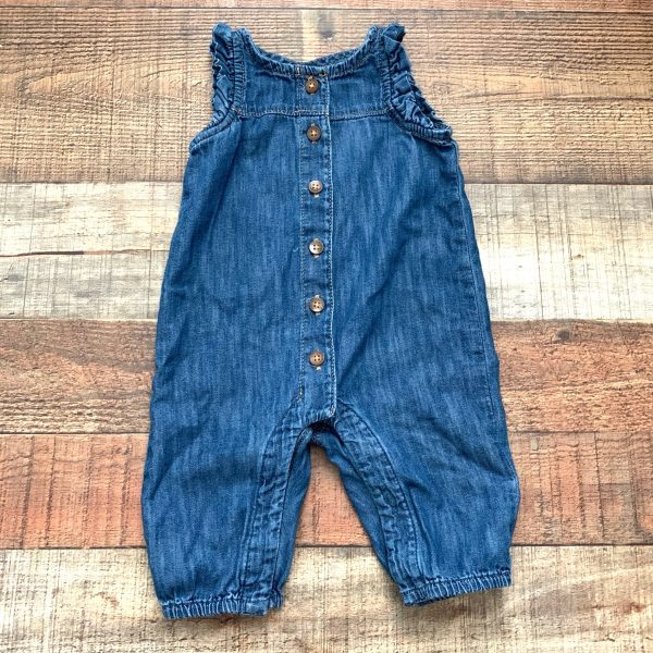 Gap Denim Button Up Jumpsuit- Size 0-3M Online now