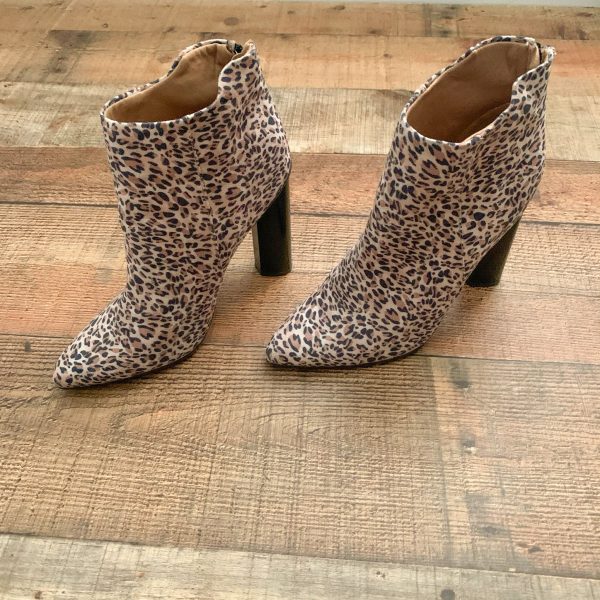 Qupid Animal Print Suede Back Zipper Booties- Size 8.5 Online Sale