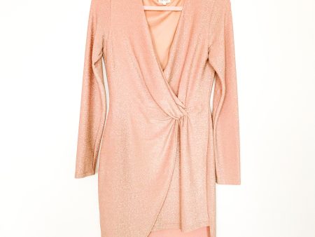 Amaryllis x Ashlee Nichols Champagne Metallic Front Twist Dress- Size S For Cheap