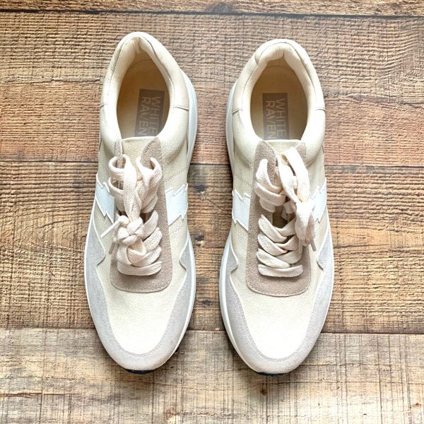 White Raven Tan White Suede Like Sneakers- Size 8.5 (Like New!) Supply