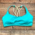 Lululemon Bright Blue Neon Straps Padded Sports Bra- Size 8 Sale