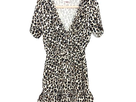 Buddy Love Animal Print Front Button Ruffle Bottom Dress NWT- Size XS Sale