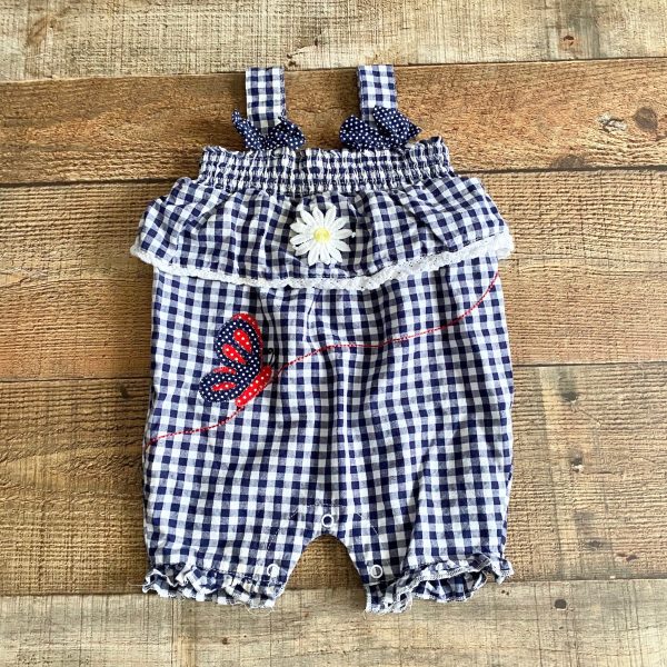 Powell Craft Gingham Butterfly and Flower Outfit- Size 6-12M on Sale