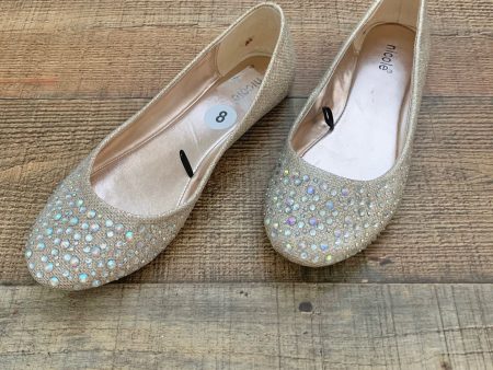 Nicole Selma Glitter and Rhinestone Ballet Flats- Size 8 on Sale