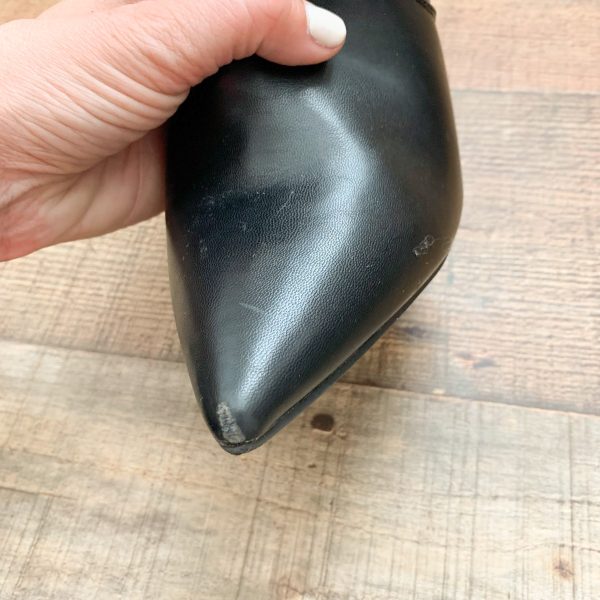 Simply Vera Vera Wang Black Faux Leather Side Cut Out Booties- Size 9 (see notes) Hot on Sale