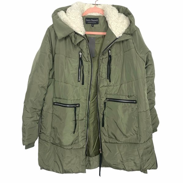 Jason Maxwell Olive Fleece Lined Hooded Jacket NWT- Size XL (sold out online) Discount