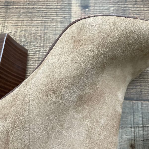 Sam Edelman Tan Suede Peep Toe Side Zipper Booties- Size 8.5 Fashion