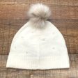 Talbots Cream Snowflake Beanie With Poof NWT Cheap