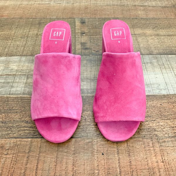 Gap Pink Suede Like Block Mules- Size 8 (See Notes) Discount