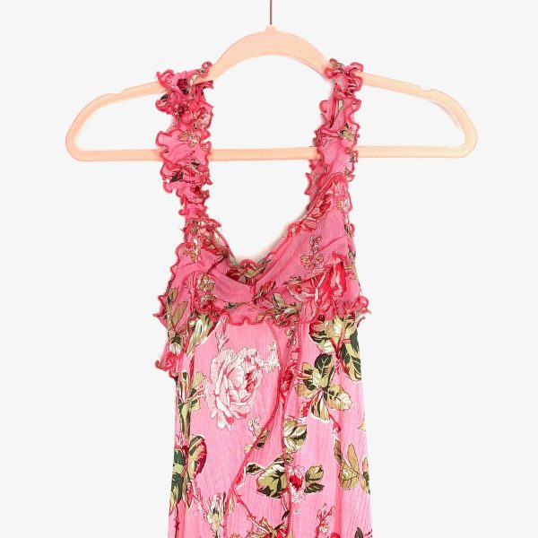 No Brand Pink Floral Hi-Low Dress- Size M For Sale