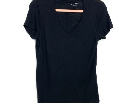 Banana Republic Black Cozy Slub V-Neck Tee- Size M Sale