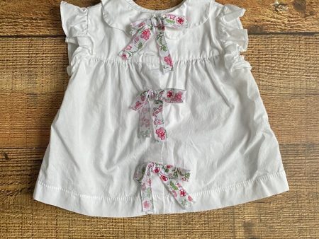 Bella Bliss White Collared Bow Back Top- Size 12M (see notes) For Sale