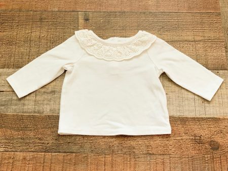 Baby Cat & Jack Off White Ruffle Neck Top- Size 0-3M Supply