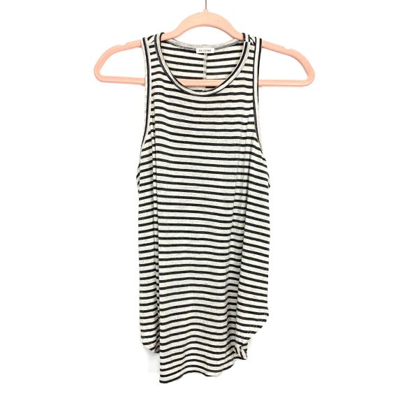 En Creme Striped Round Hem Tank- Size ~M (see notes) Online Sale