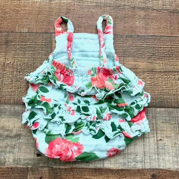 Angel Dear Baby Girl Floral Muslin Romper- Size 0-3M Online now