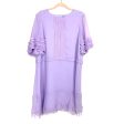 Chelsea 28 Lilac Front Pleat Ruffle Sleeve Dress- Size L Hot on Sale