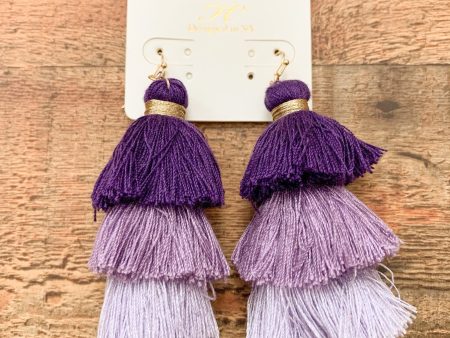 FC Designed in NY Purple Tiered Tassel Earrings NWT Online Sale