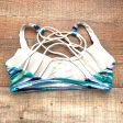 Lululemon Blue Green Cream Pattern Cream Straps Padded Sports Bra- Size 8 Online Sale