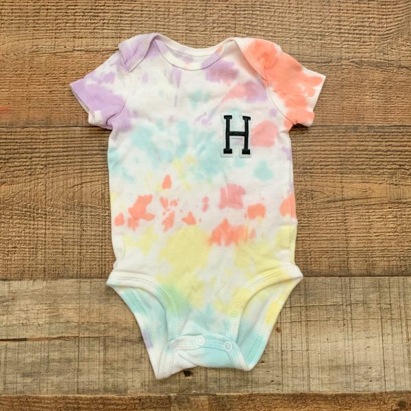 Simple Joys made by Carters Embroidered H Tie-Dye Onesie- Size 0-3M Online Hot Sale